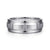 14K White Gold 8mm - Carved Station Men's Wedding Band in Satin Finish