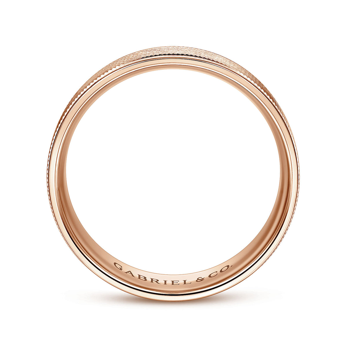 14K Rose Gold 6mm - Men&#39;s Wedding Band in Brushed Finish