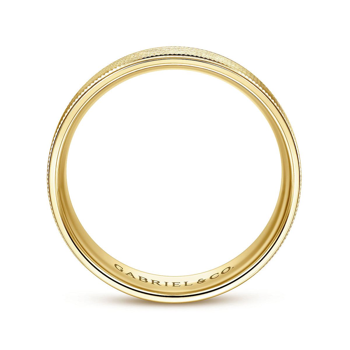 14K Yellow Gold 6mm - Men&#39;s Wedding Band in Brushed Finish
