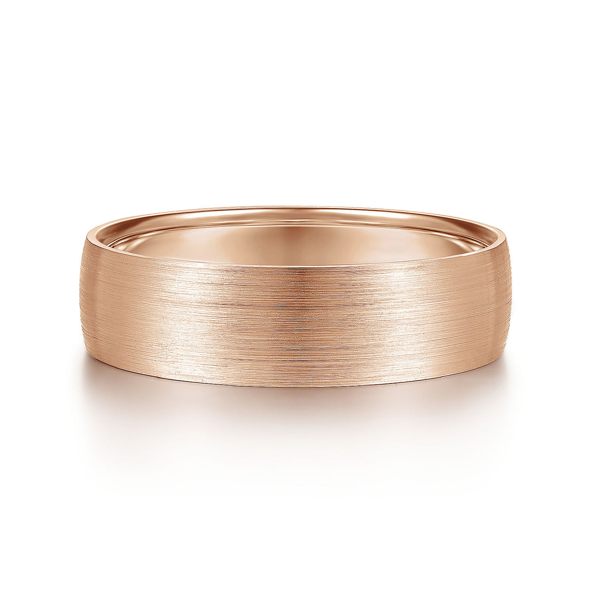 14K Rose Gold 6mm - Men&#39;s Wedding Band in Satin Finish