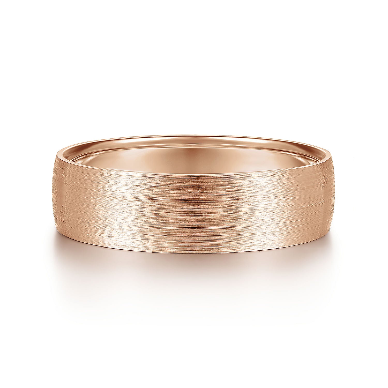 14K Rose Gold 6mm - Men's Wedding Band in Satin Finish