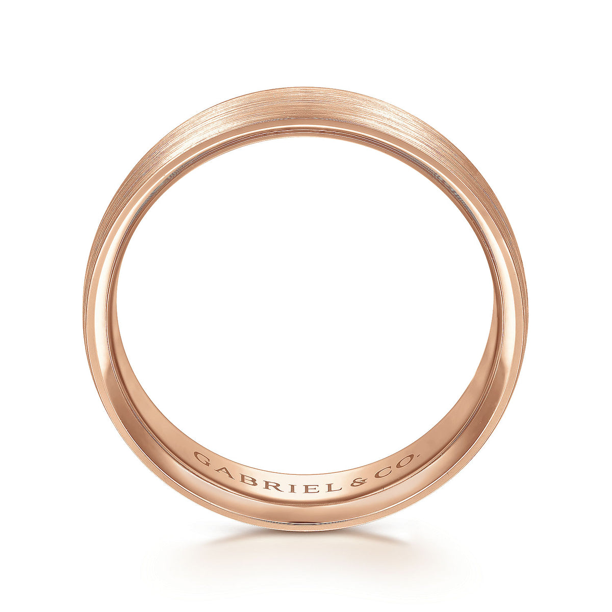 14K Rose Gold 6mm - Men&#39;s Wedding Band in Satin Finish