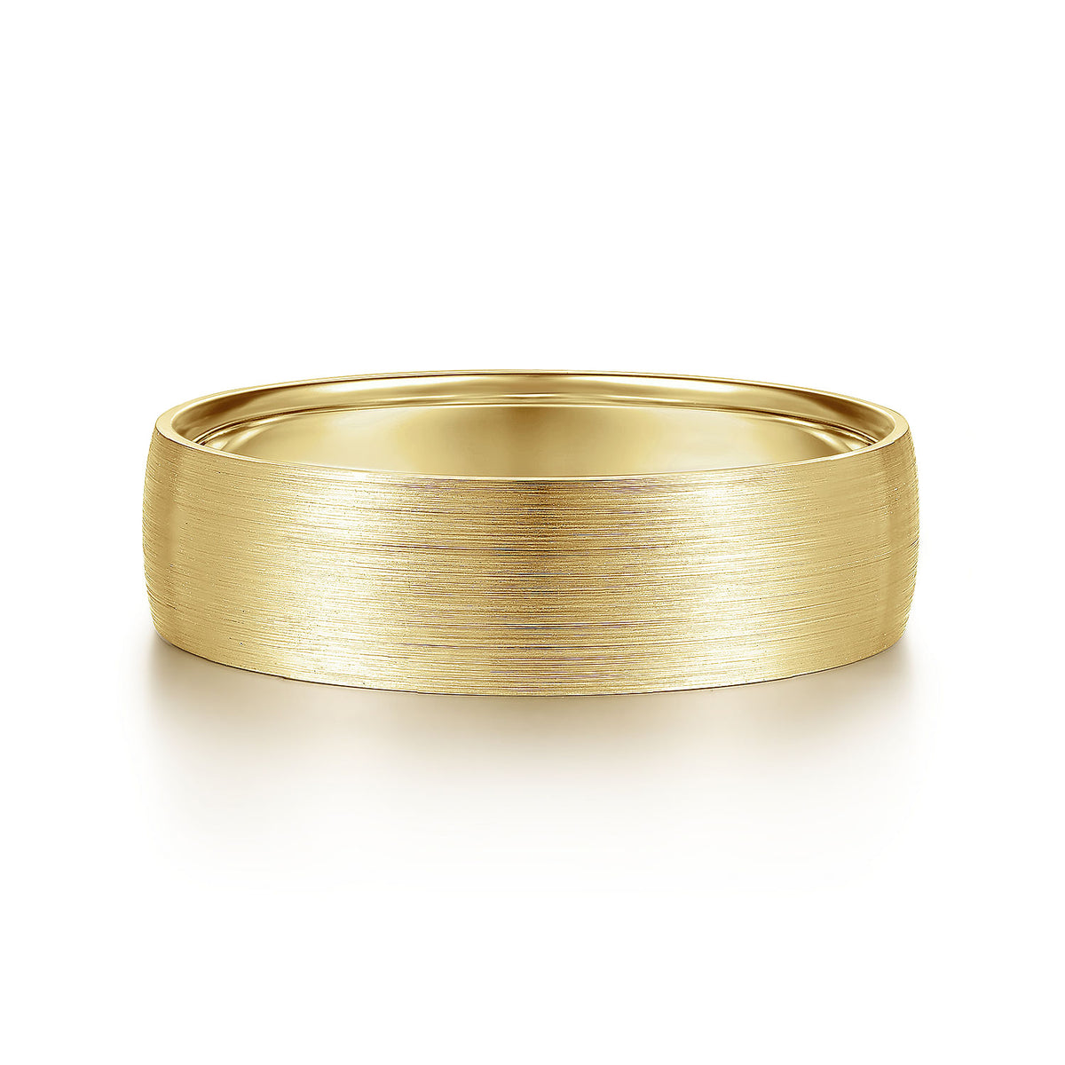 14K Yellow Gold 6mm - Men&#39;s Wedding Band in Satin Finish