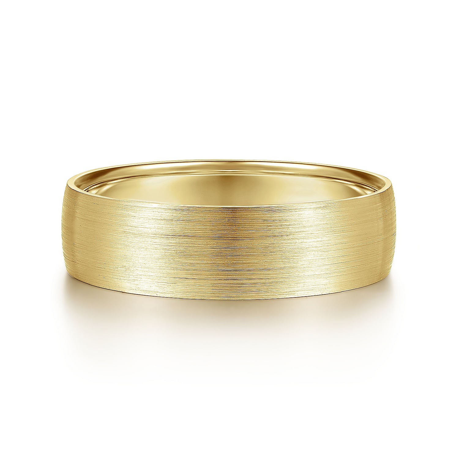 14K Yellow Gold 6mm - Men's Wedding Band in Satin Finish