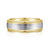 14K White-Yellow Gold 7mm - Two Tone Men's Wedding Band in Satin Finish