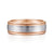 14K White-Rose Gold 7mm - Two Tone Men's Wedding Band in Satin Finish