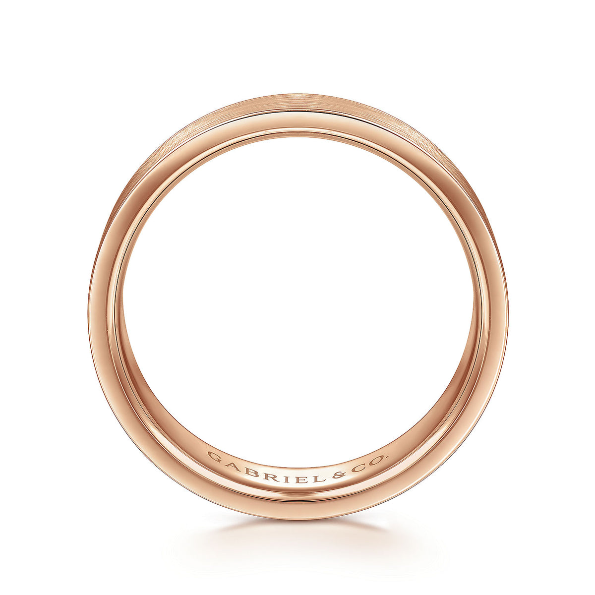 14K Rose Gold 6mm - Flat Men&#39;s Wedding Band in Satin Finish