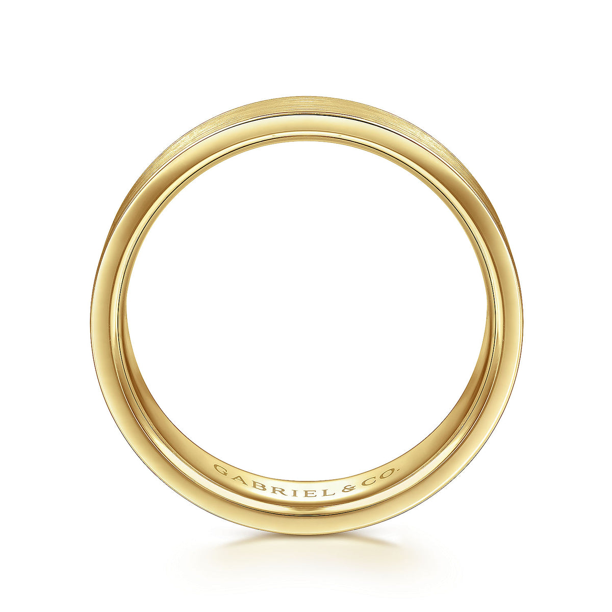 14K Yellow Gold 6mm - Flat Men&#39;s Wedding Band in Satin Finish