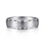 14K White Gold 6mm - Satin Finish Men's Wedding Band with Carved Edge