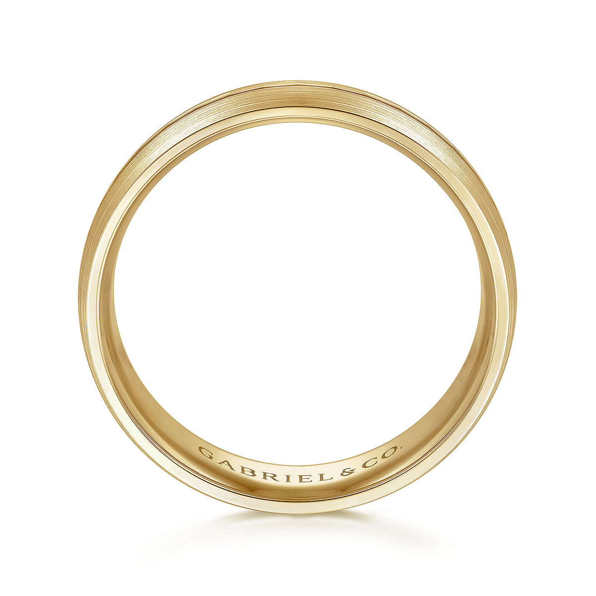 14K Yellow Gold 6mm - Men&#39;s Wedding Band in Satin Finish