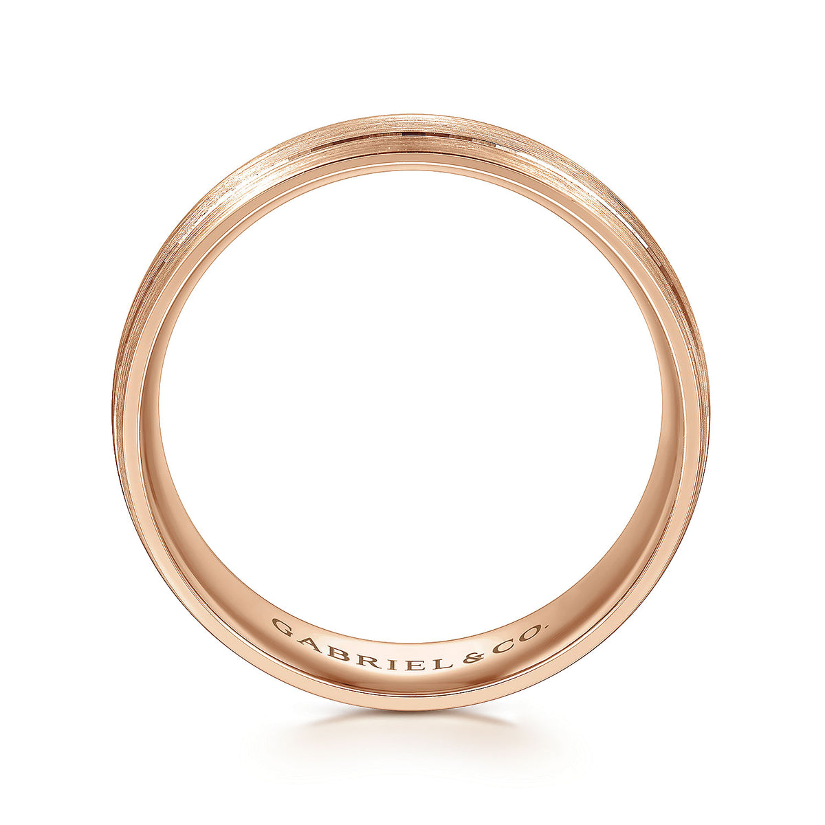 14K Rose Gold 7mm - Men&#39;s Wedding Band in Satin Finish