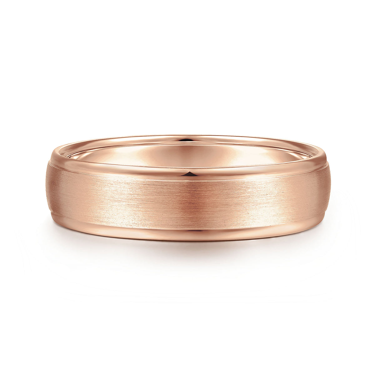 14K Rose Gold 6mm - Men&#39;s Wedding Band in Satin Finish