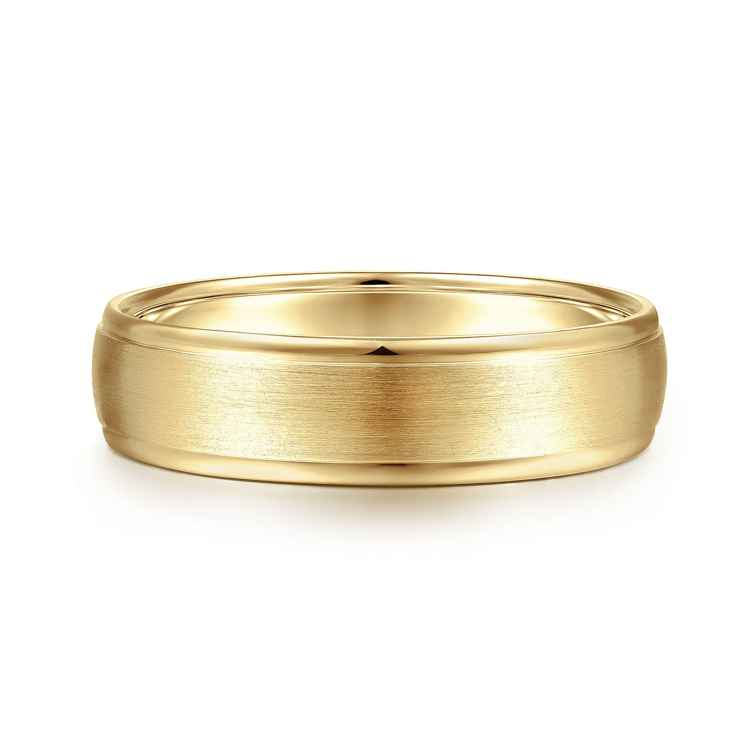 14K Yellow Gold 6mm - Men's Wedding Band in Satin Finish