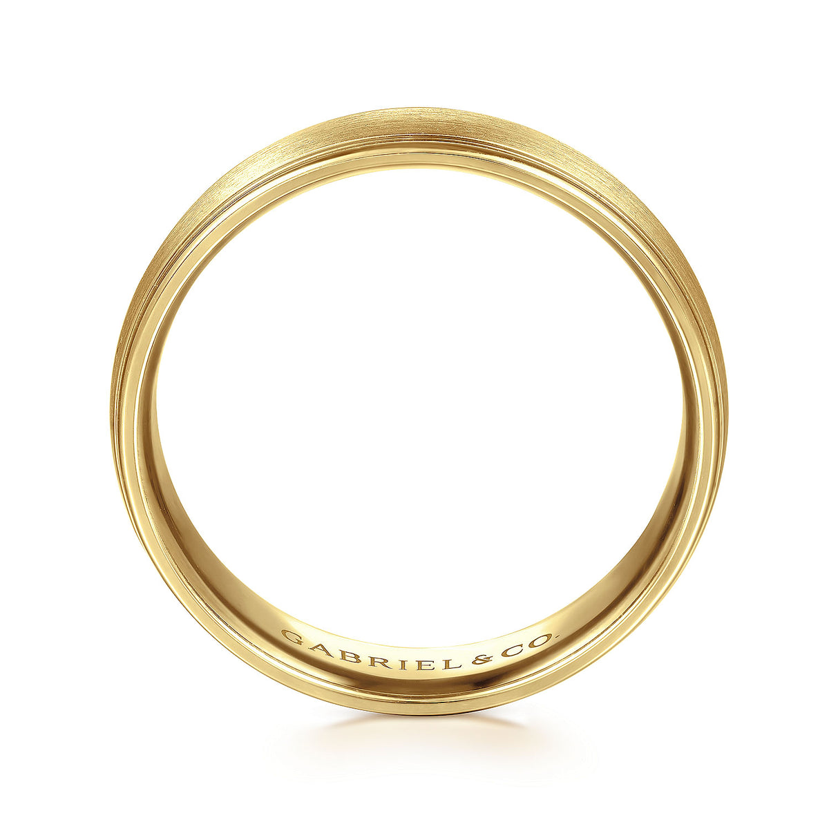 14K Yellow Gold 6mm - Men&#39;s Wedding Band in Satin Finish