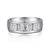 14K White Gold 7mm - Hammered Station Men's Wedding Band