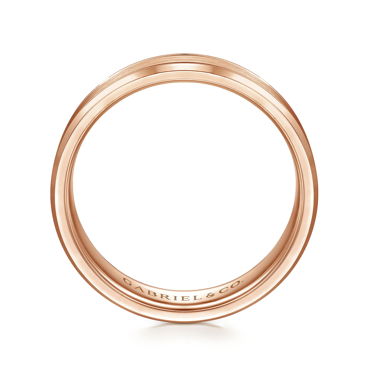 14K Rose Gold 6mm - Men&#39;s Wedding Band in Satin Finish