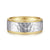 14K White-Yellow Gold 8mm - Hammered Men's Wedding Band