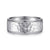 14K White Gold 8mm - Hammered Men's Wedding Band