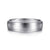 14K White Gold 6mm - Satin Color Block Men's Wedding Band in Satin Finish