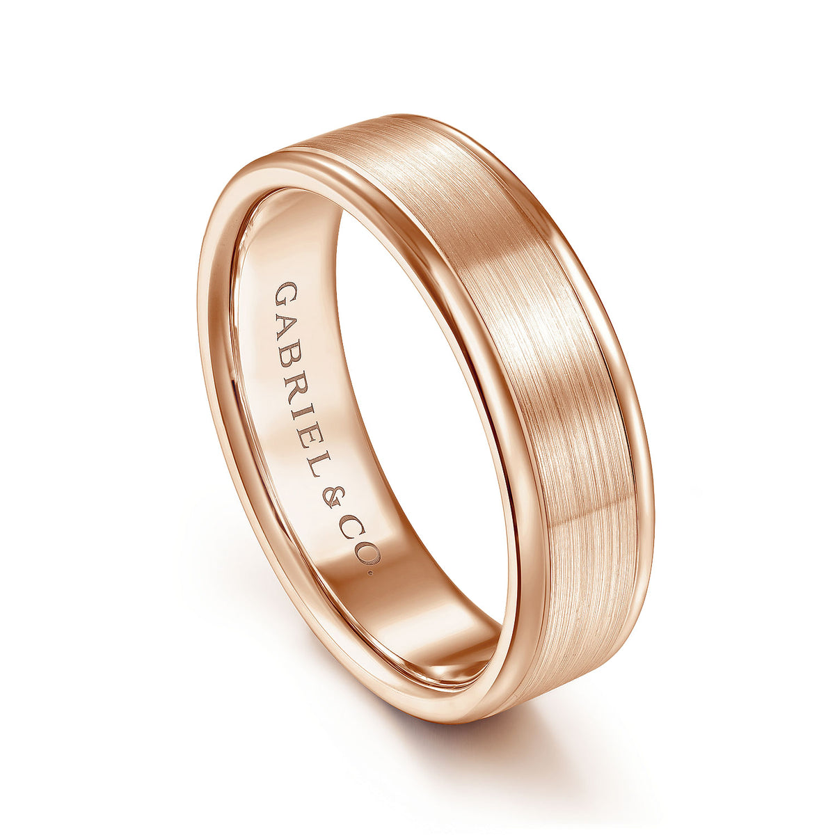 14K Rose Gold 6mm - Men&#39;s Wedding Band in Satin Finish