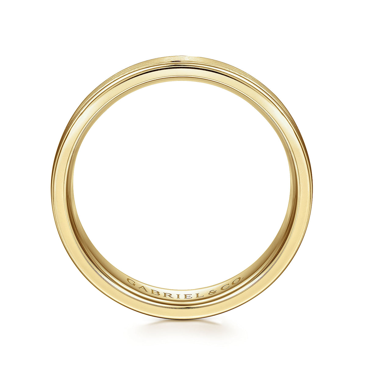 14K Yellow Gold 6mm - Men&#39;s Wedding Band in Satin Finish