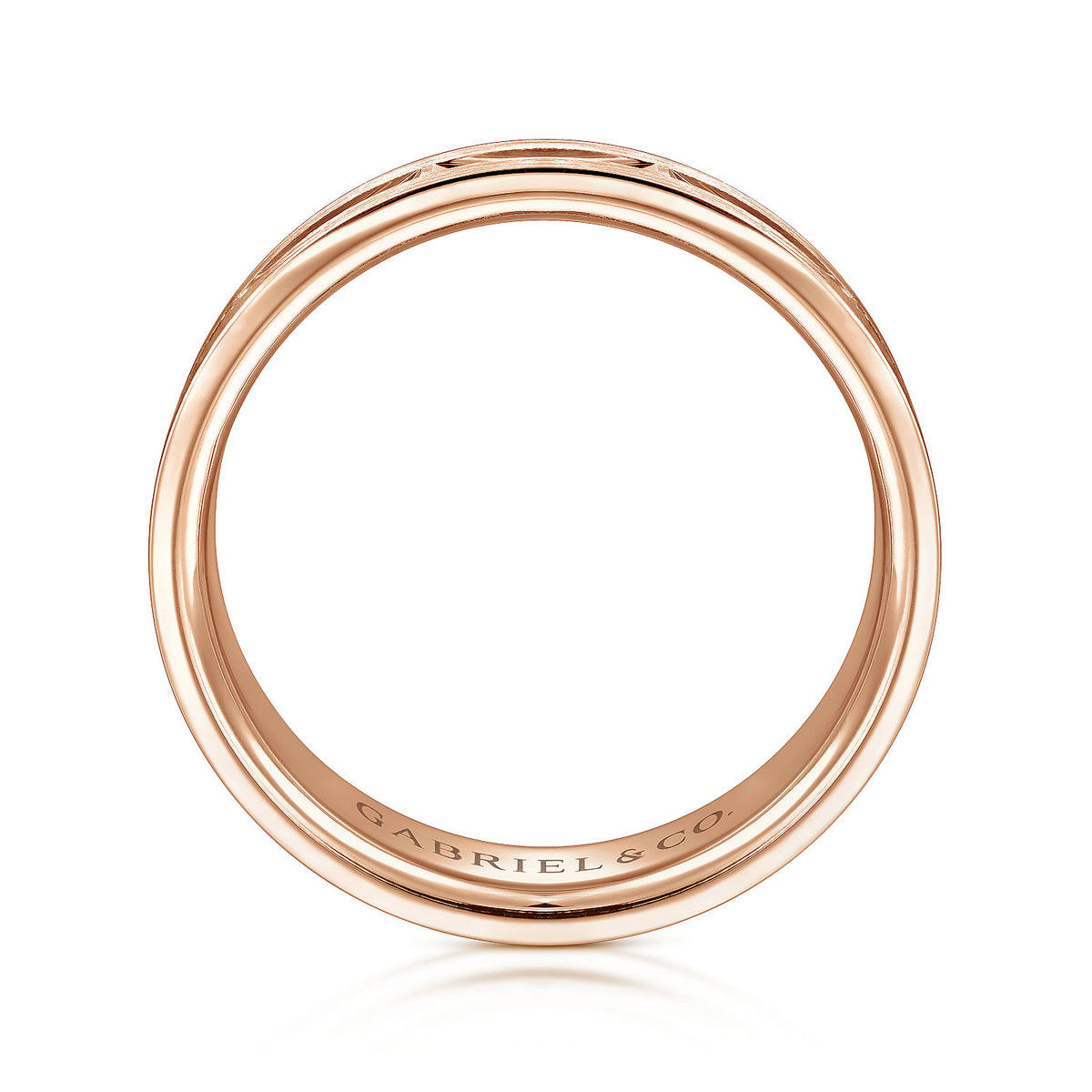 14K Rose Gold 6mm - Interwoven Men&#39;s Wedding Band in Brushed and Satin Finish