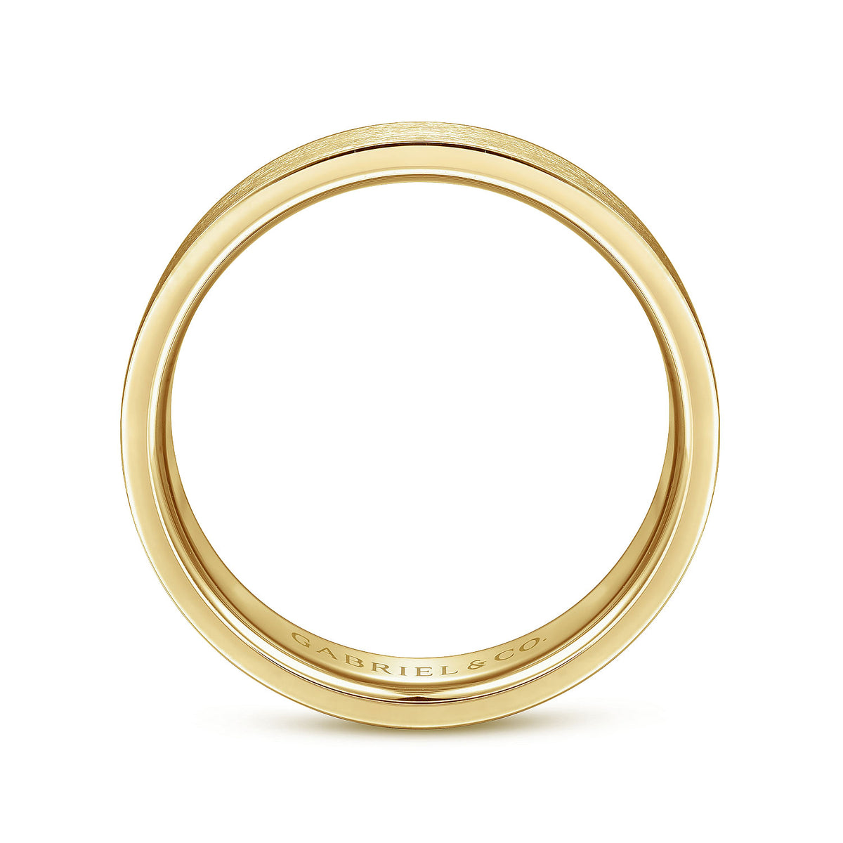 14K Yellow Gold 6mm - Brushed Finish Men&#39;s Wedding Band