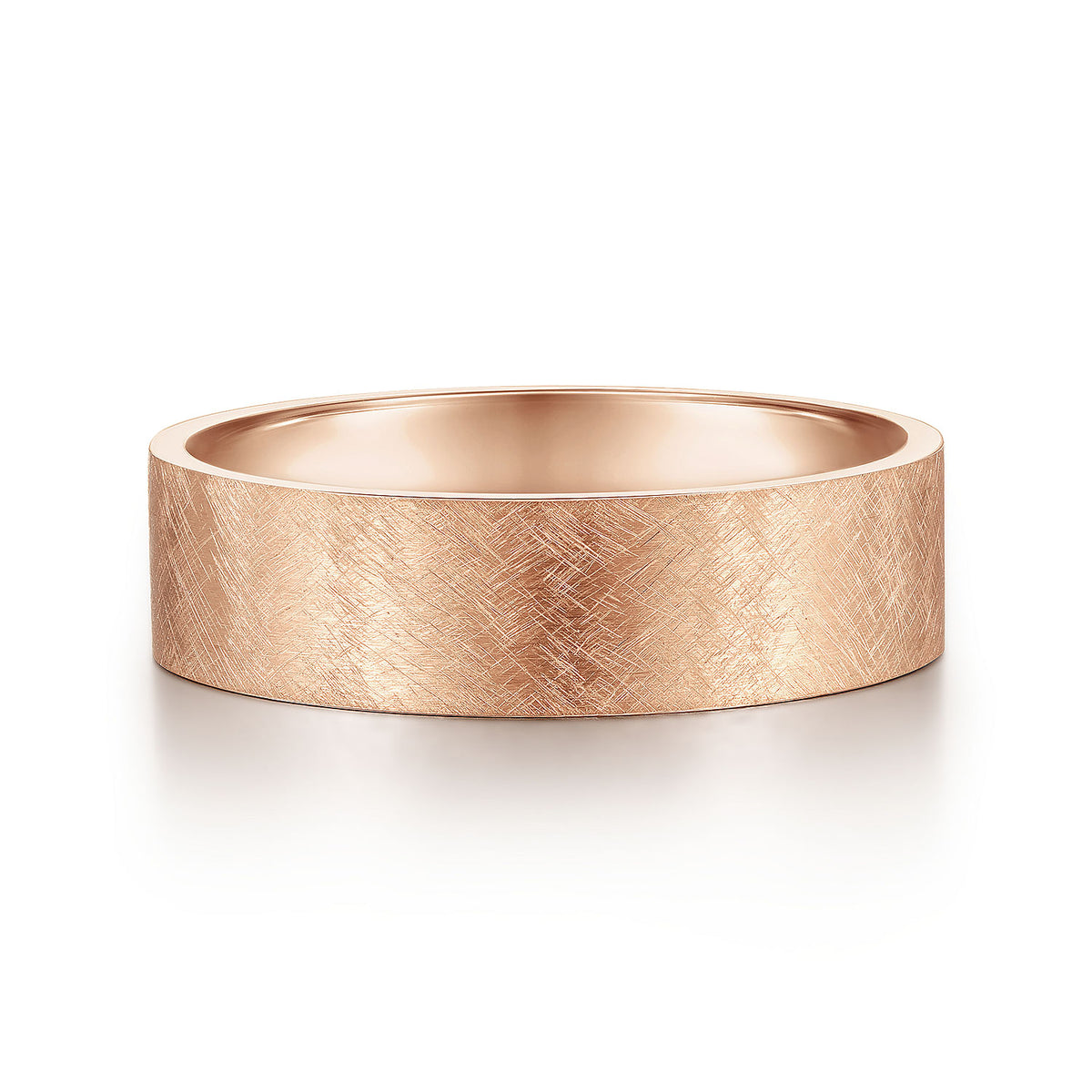 14K Rose Gold 6mm - Men&#39;s Wedding Band in Brushed Finish