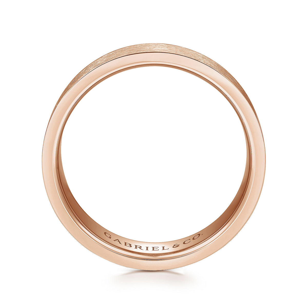 14K Rose Gold 6mm - Men&#39;s Wedding Band in Brushed Finish