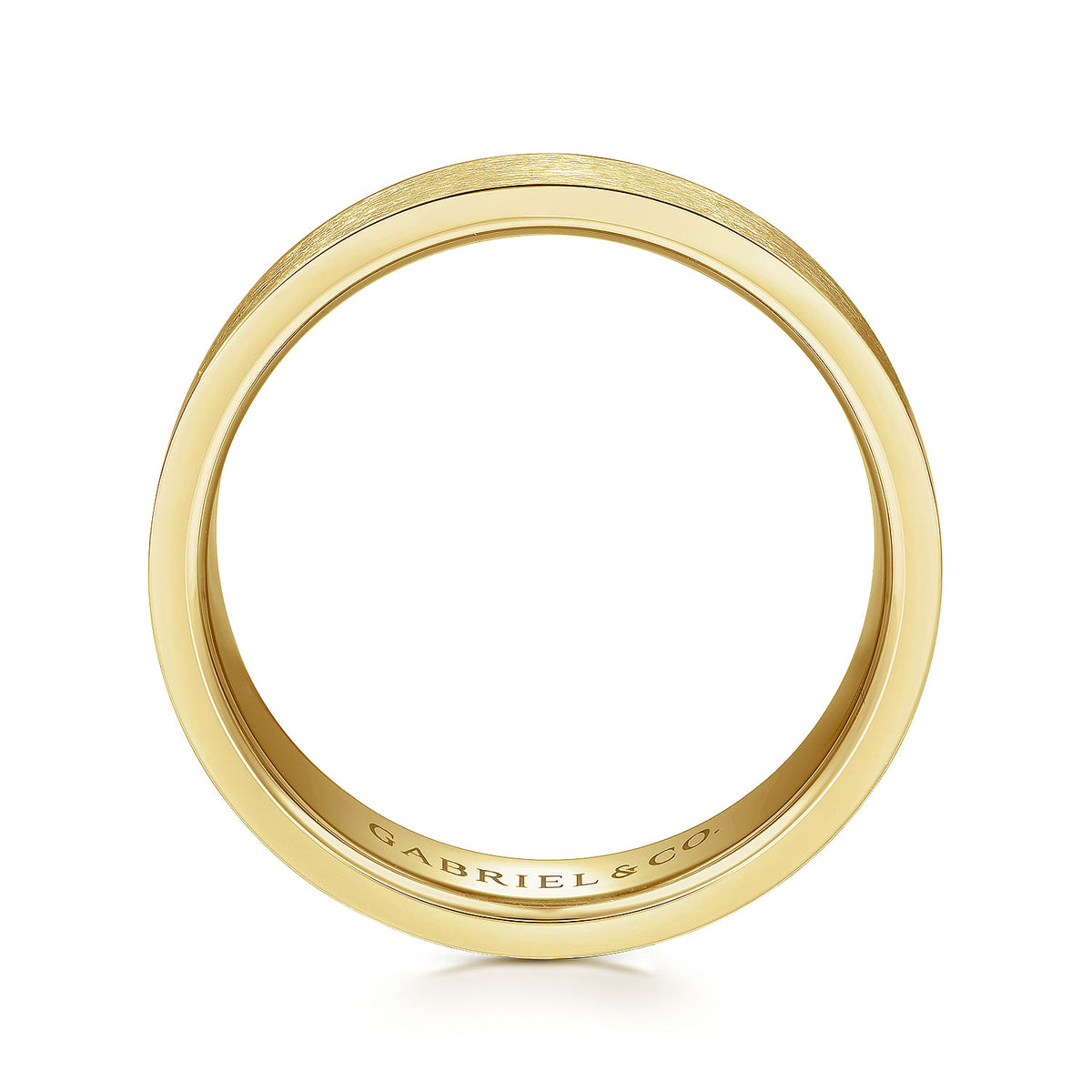 14K Yellow Gold 6mm - Men&#39;s Wedding Band in Brushed Finish