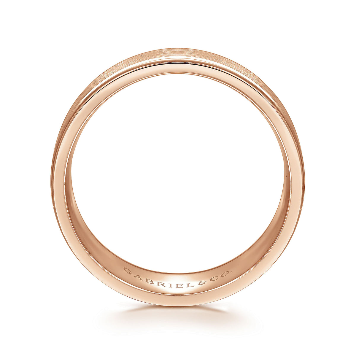 14K Rose Gold 8mm - Men&#39;s Wedding Band in Satin Finish