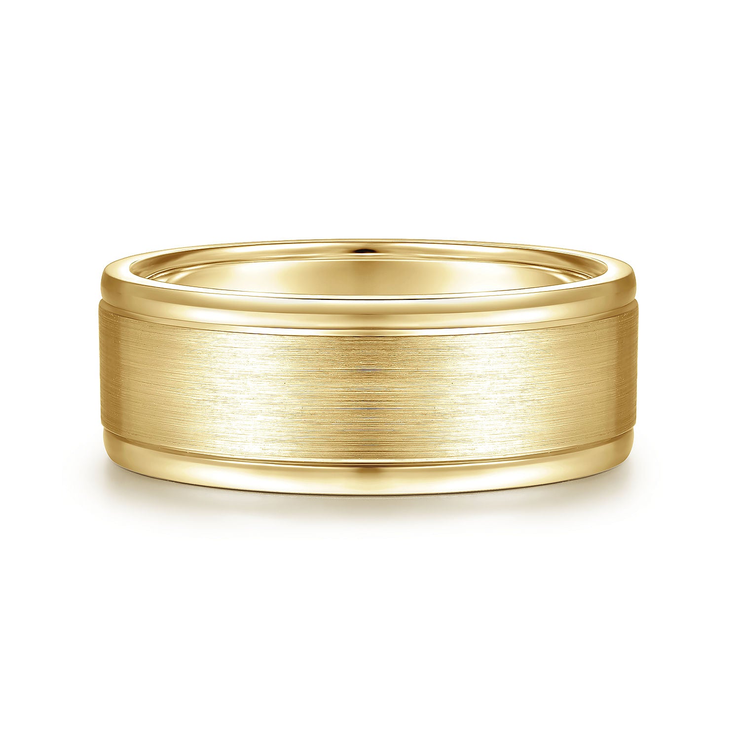 14K Yellow Gold 8mm - Men's Wedding Band in Satin Finish