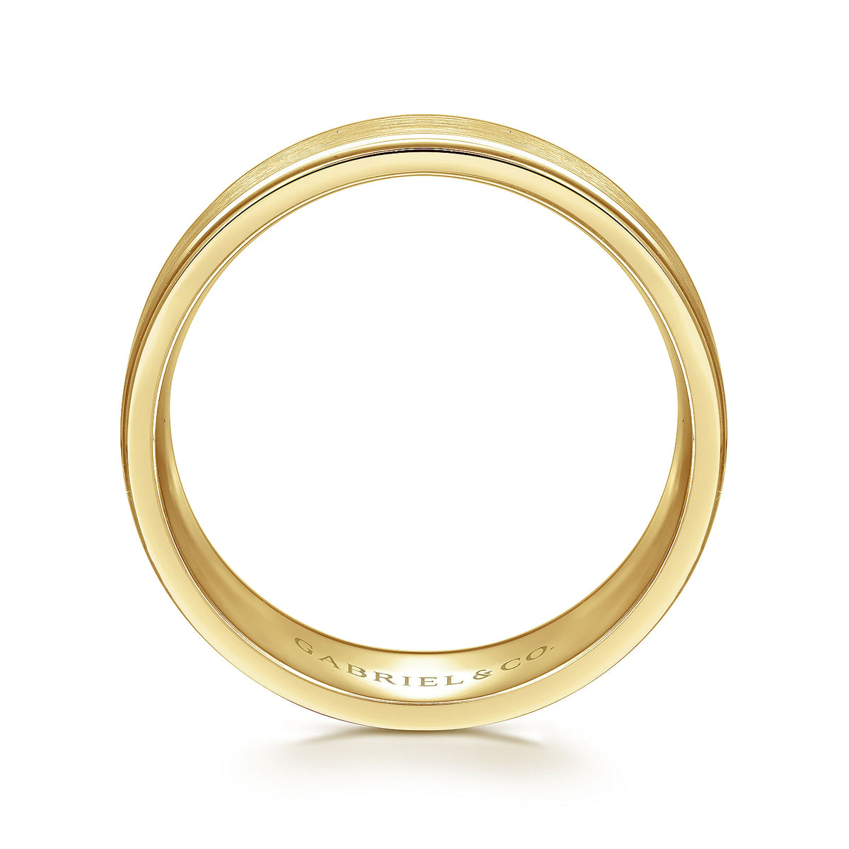 14K Yellow Gold 8mm - Men&#39;s Wedding Band in Satin Finish