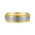 14K White-Yellow Gold 6mm - Milgrain Channel Men's Wedding Band