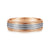 14K White-Rose Gold 6mm - Milgrain Channel Men's Wedding Band