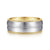 14K White-Yellow Gold 8mm - Men's Wedding Band in Satin Finish