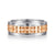 14K White-Rose Gold 7mm - Two Tone Square Inlay Men's Wedding Band