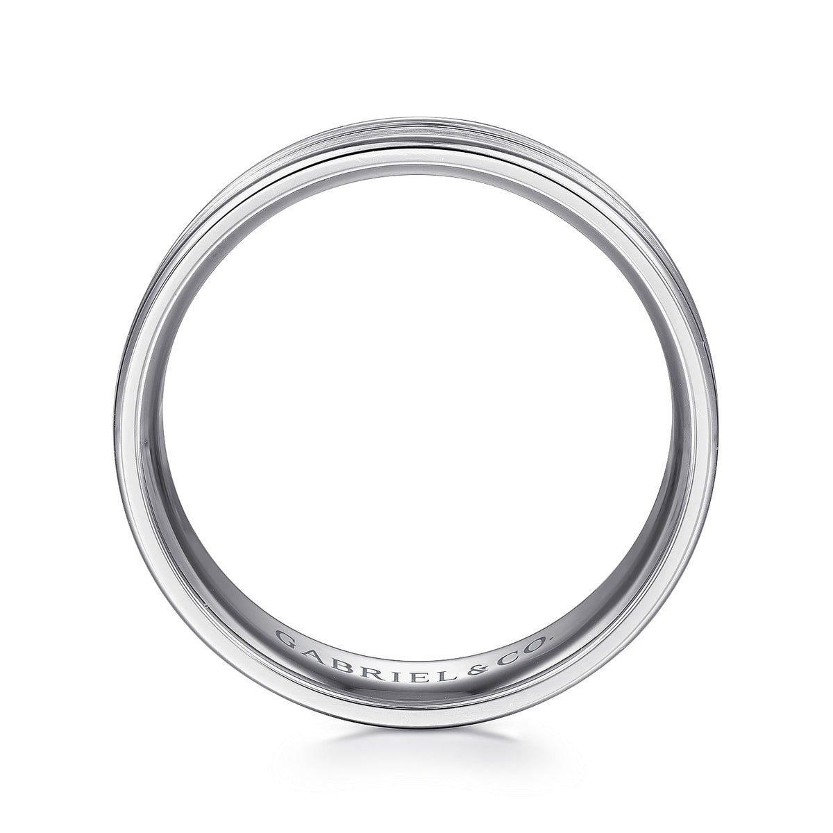 14K White Gold 6mm - Men&#39;s Wedding Band in Satin Finish