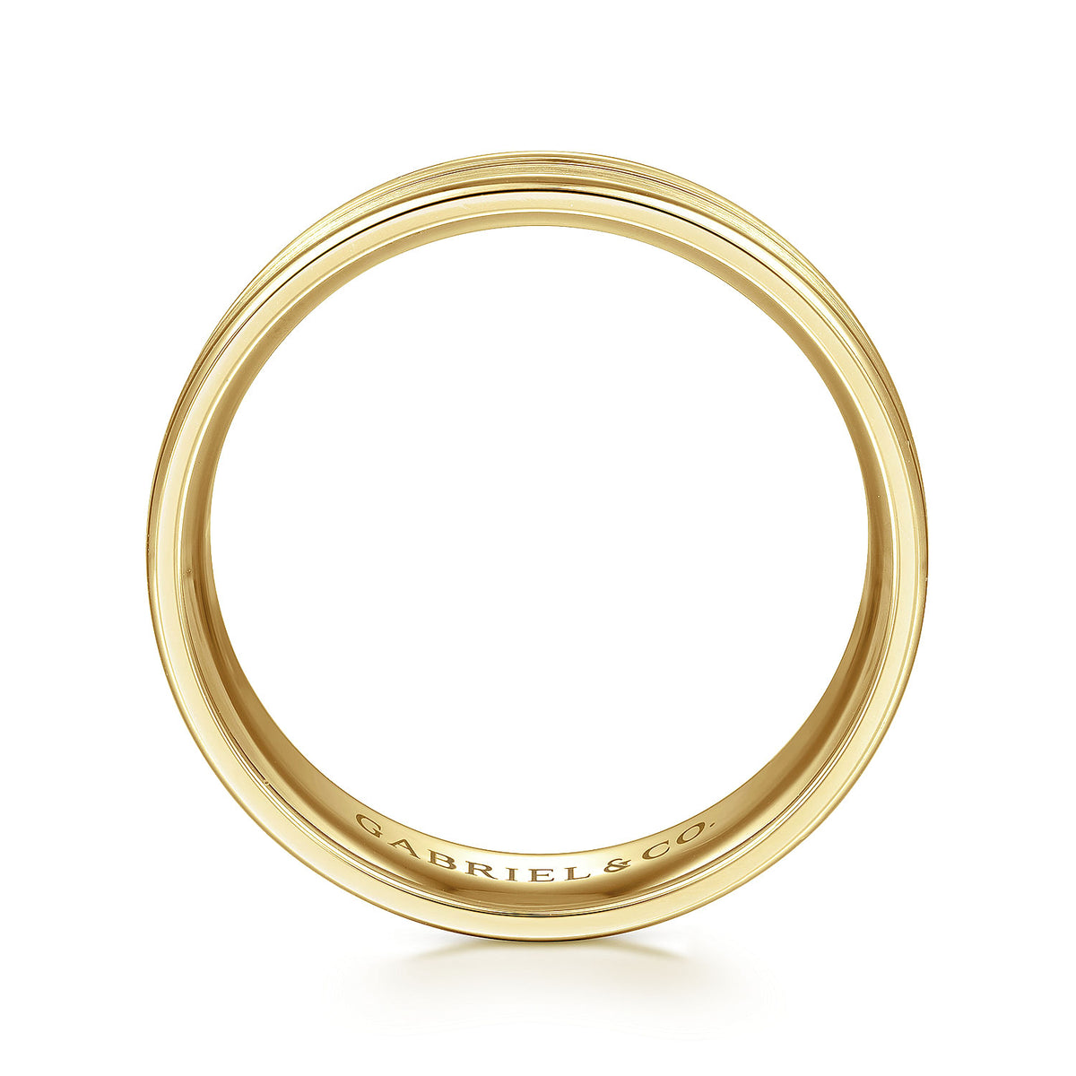 14K Yellow Gold 6mm - Men&#39;s Wedding Band in Satin Finish