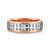 14K White-Rose Gold 7mm - Square Inlay Men's Two Tone Wedding Band