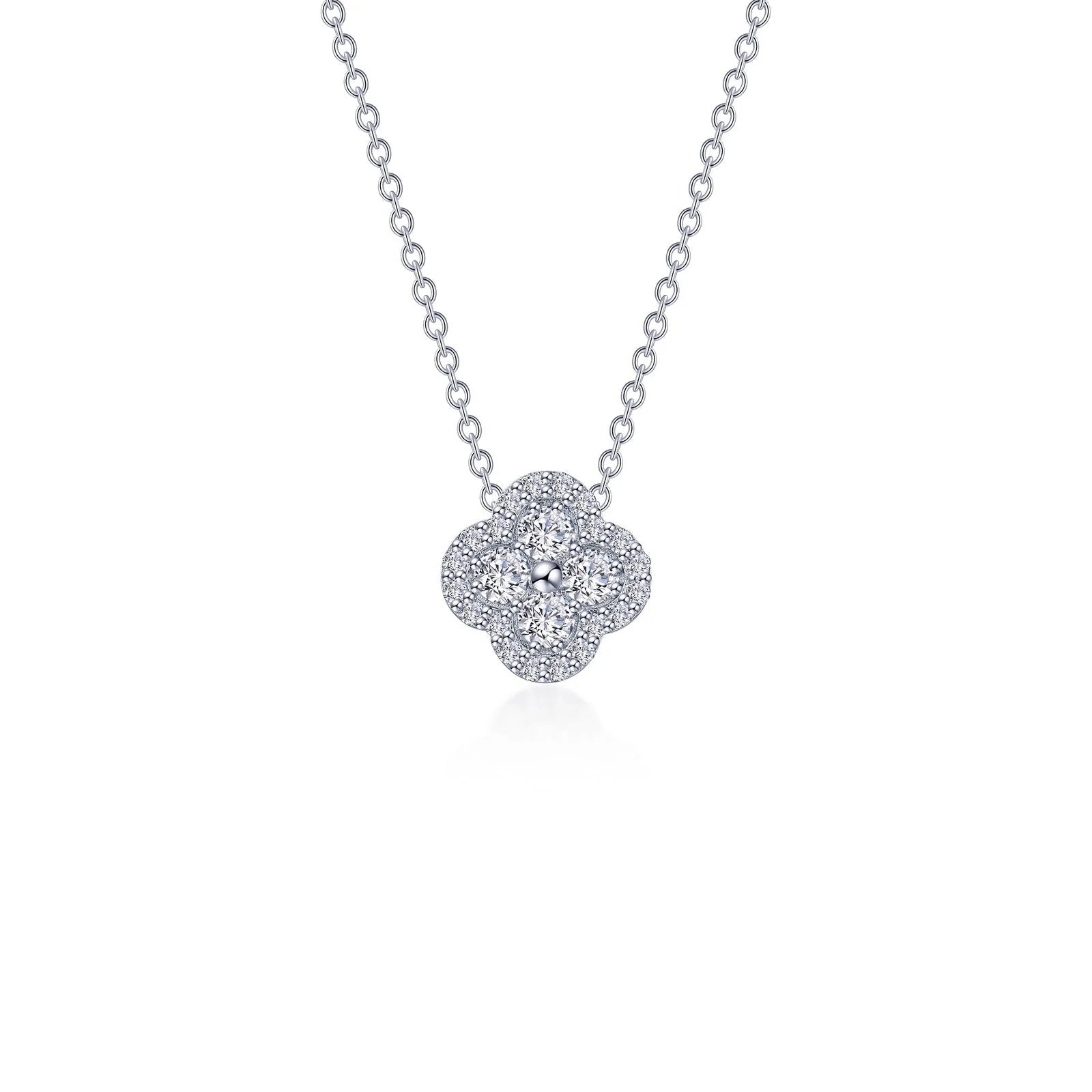 0.65 CTW Halo Necklace