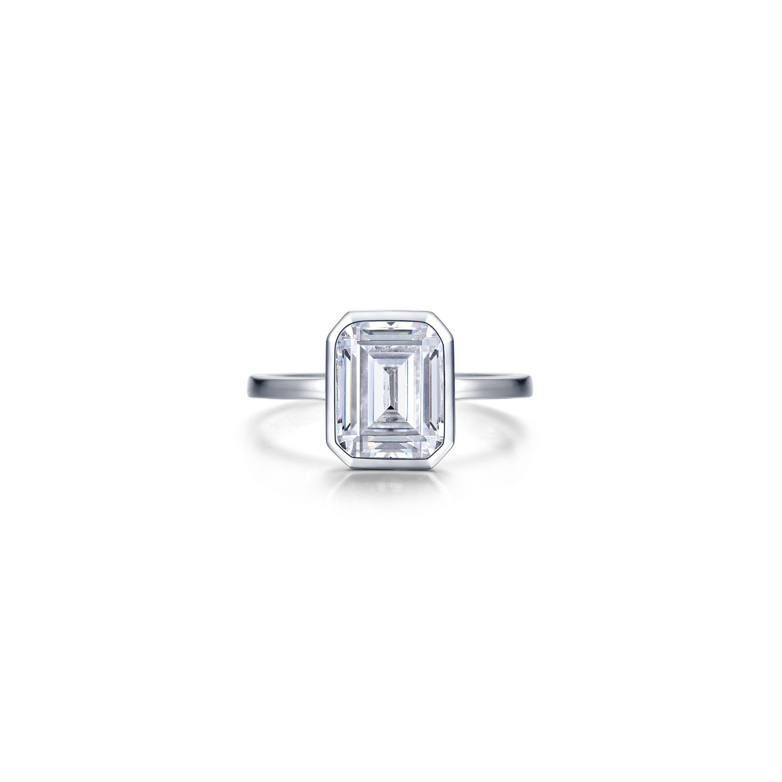 2.62 CTW Emerald-Cut Bezel-Set Ring