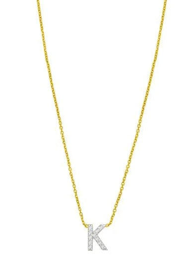 14K Mini Diamond K Initial