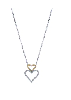 14kt yellow gold double heart diamond necklace by Gabriel