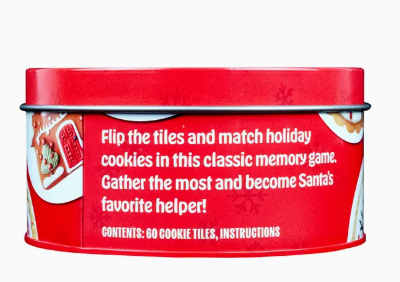 Christmas Cookies For Santa Tin - Holiday Memory Game