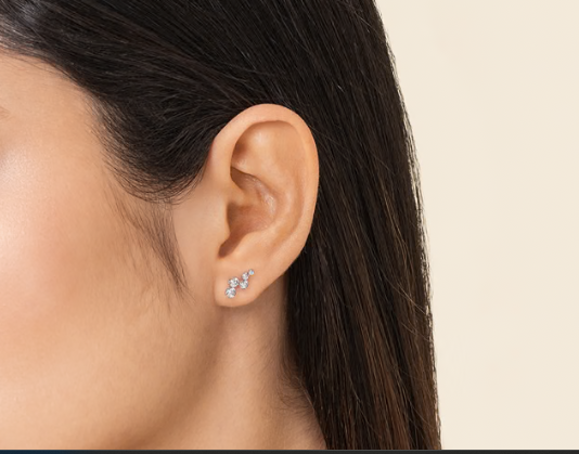 14K White Gold Graduating Diamond Stud Earrings by Gabriel & Co.