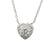 14kt white gold diamond heart Necklace set in halo with diamond by the yard chain