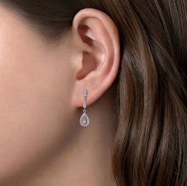 Vintage 14K White Gold Diamond Stud Earrings by Gabriel &amp; Co.