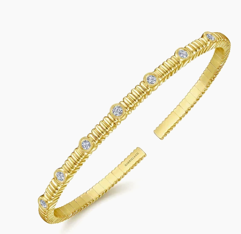 Demure - 14K Yellow Gold Diamond Bangle by Gabriel