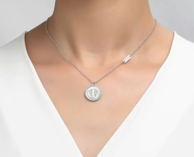 Baby Feet Disc Necklace